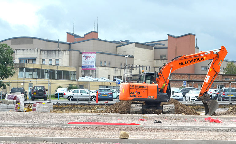 Car park under construction at the RUH in Bath