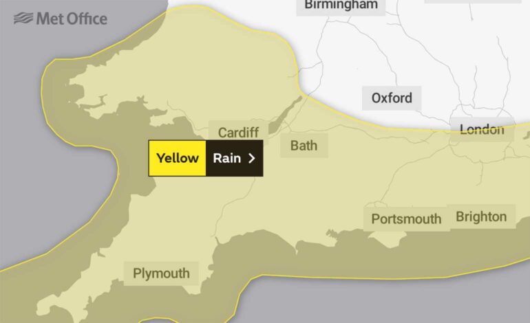 Weather warning issued with strong winds and rain expected