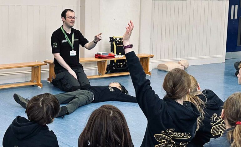 Air ambulance charity helps teach youngsters vital lifesaving skills