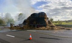 M4 near Bath closed after lorry carrying bales of hay catches fire