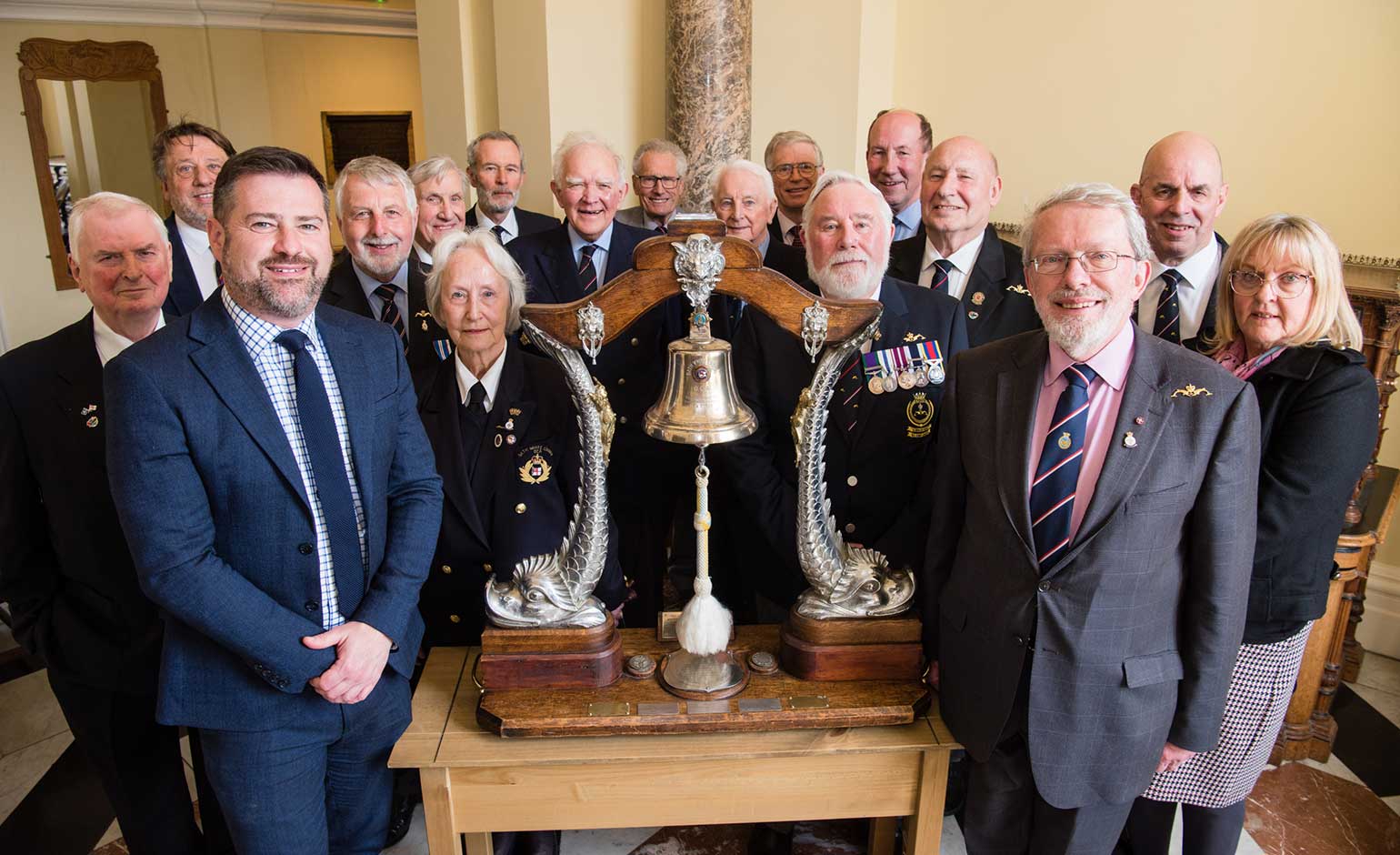 Historic Royal Navy bell goes on permanent display at the Guildhall