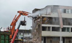 Demolition of derelict Tintagel Close in Keynsham gets under way