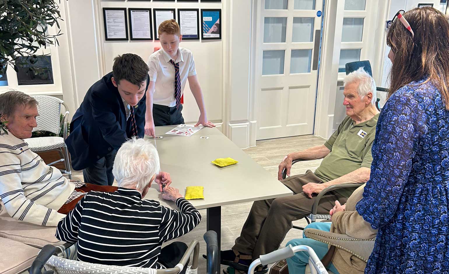 Secondary students bring Winter Olympics fun to Keynsham care home